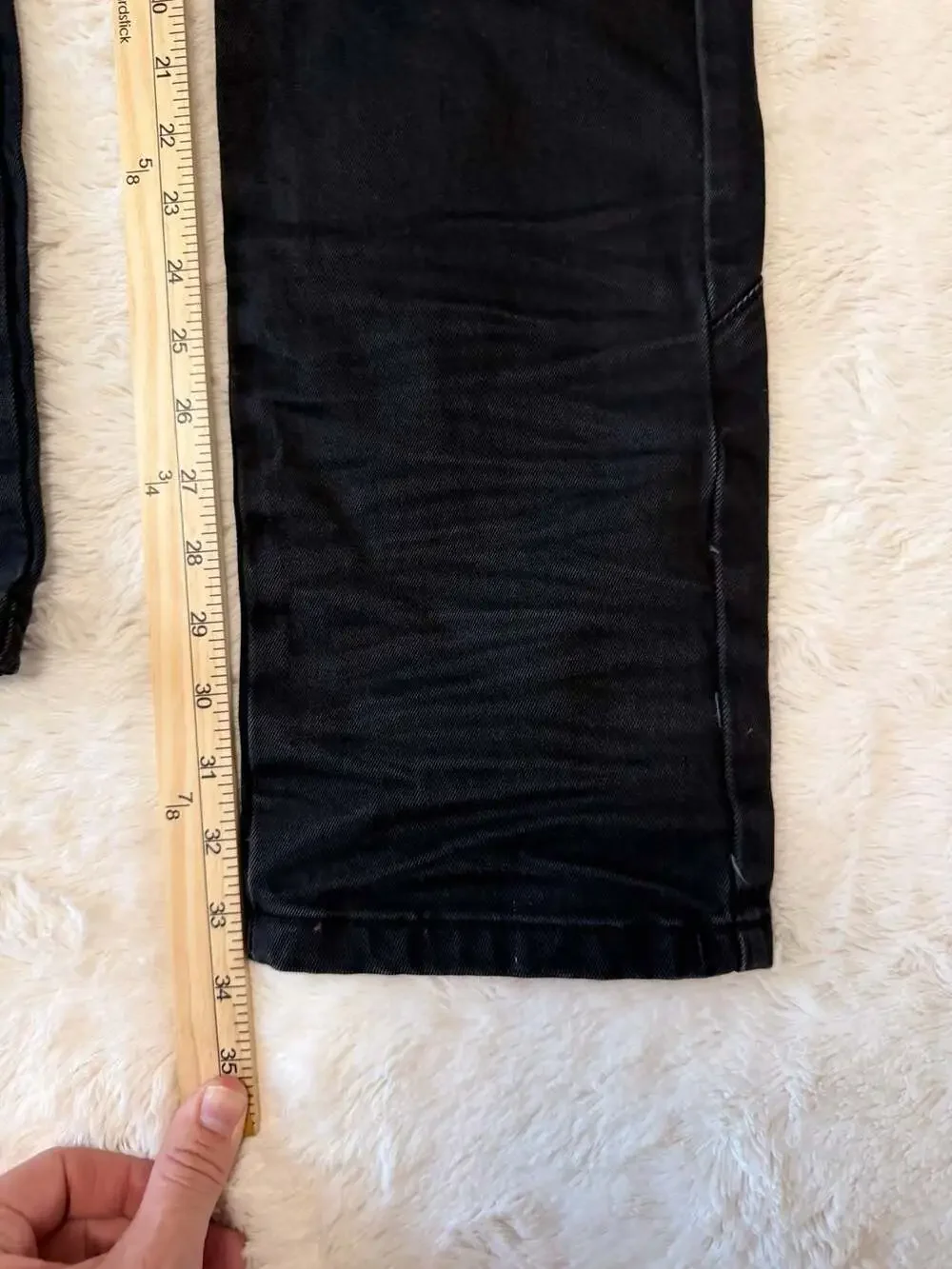 Smoke Rise Black Moto Biker Distressed Jeans 38x34